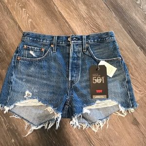 Levi’s High Rise Blue 501 Original Shorts 100% Cotton - NWT